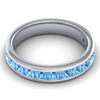 Half Eternity Channel Set Princess Cut Stackable Patala Band