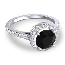 4 Claw Prong Halo Diamond Pave Zalka Ring